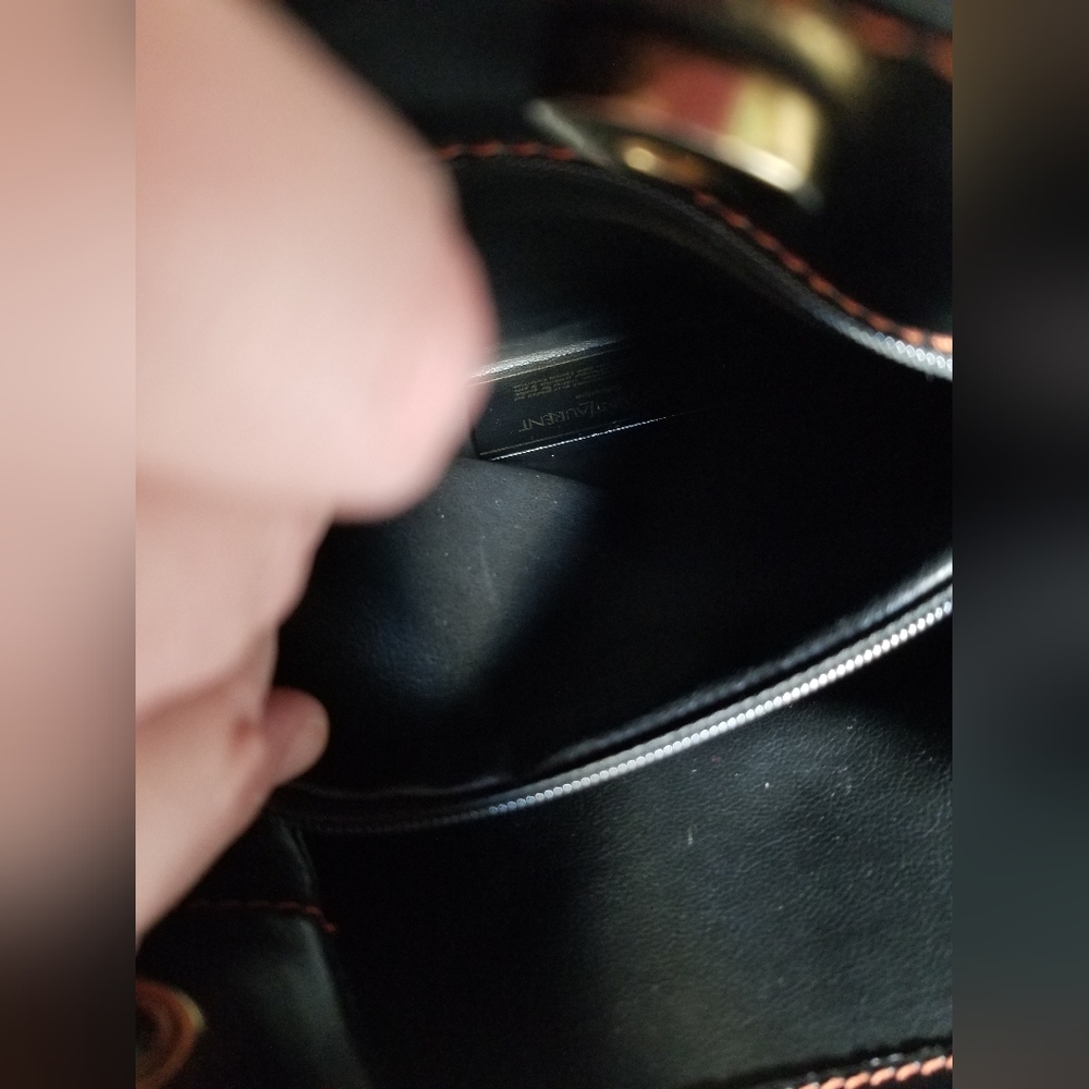 Authentic Yves Saint Laurent Black Leather bucket bag - Picture 10 of 13